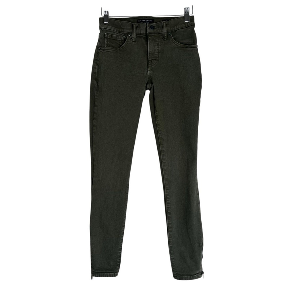 Lucky Brand Ava Mid Rise Super Skinny Jeans Size 0 Ankle Zipper Clean Girl Fall